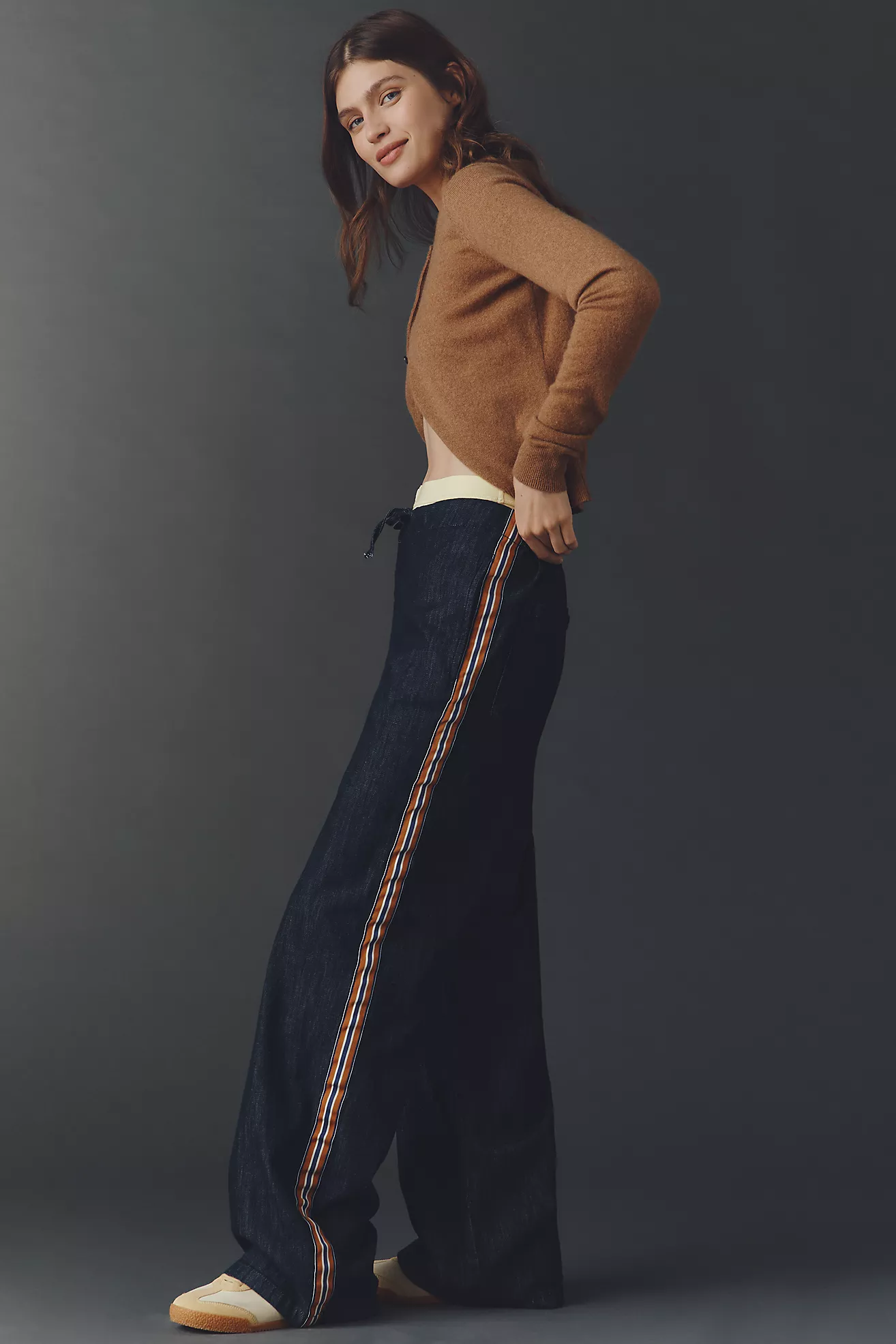 Maeve Pull-On High-Rise Wide-Leg Track Pants