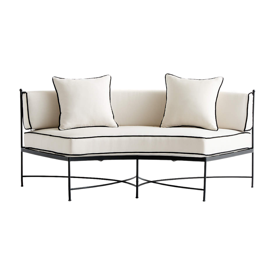 Galleria 72" Metal Outdoor Curved Sofa With Cushions
