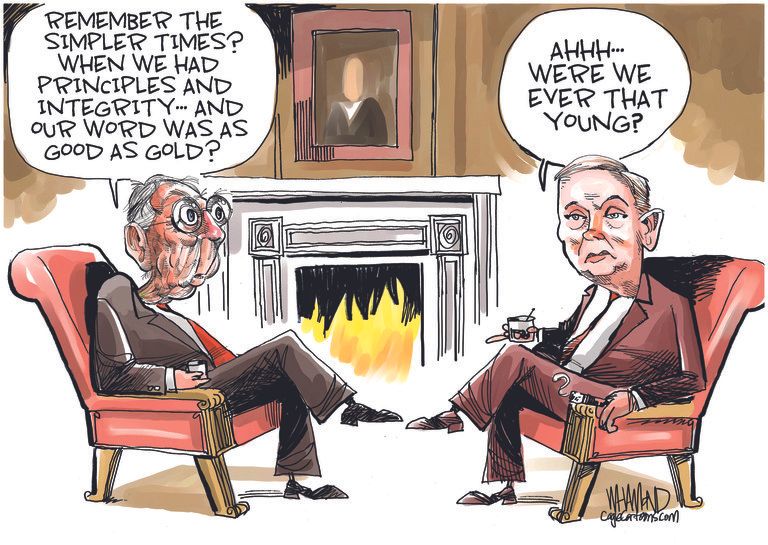 Political Cartoon U.S. McConnell Lindsey Graham SCOTUS Ginsburg