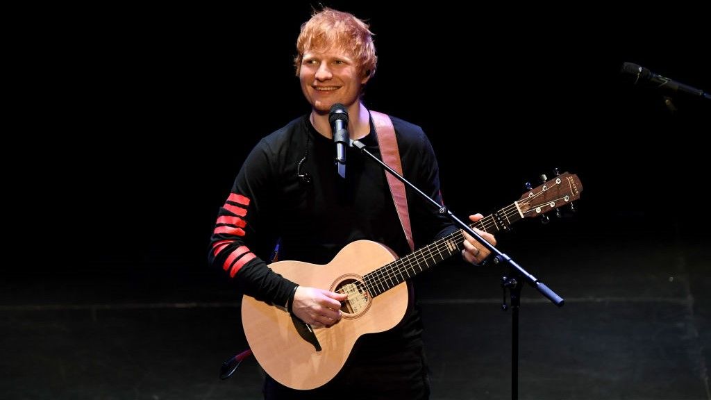 Ed Sheeran performing