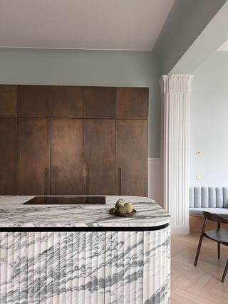 A kitchen featuring natural tones