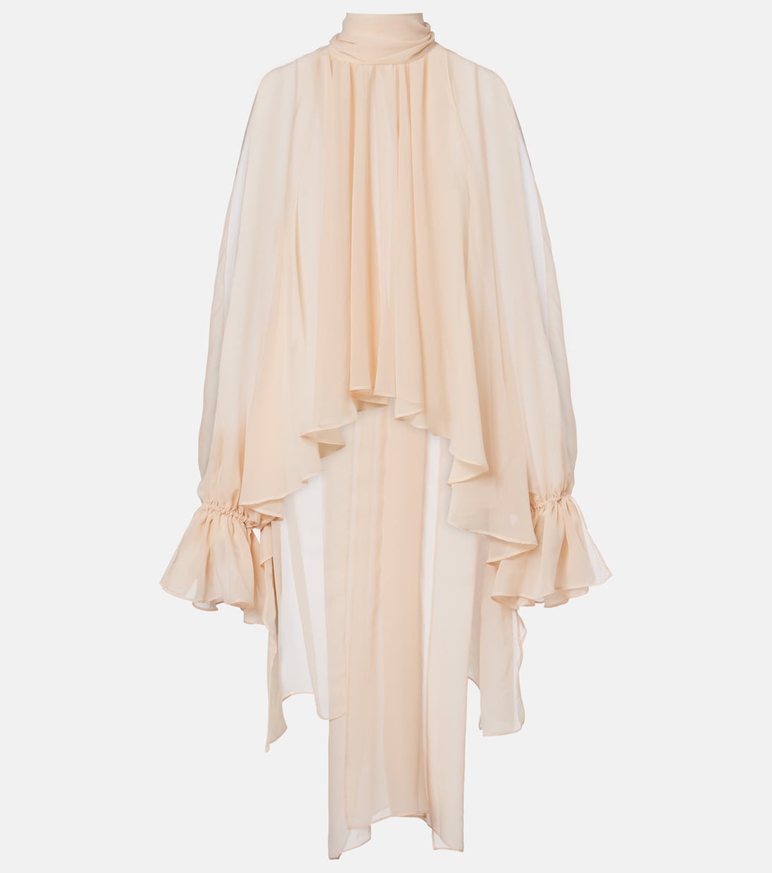 Asymmetric Georgette Blouse in Pink - Blumarine