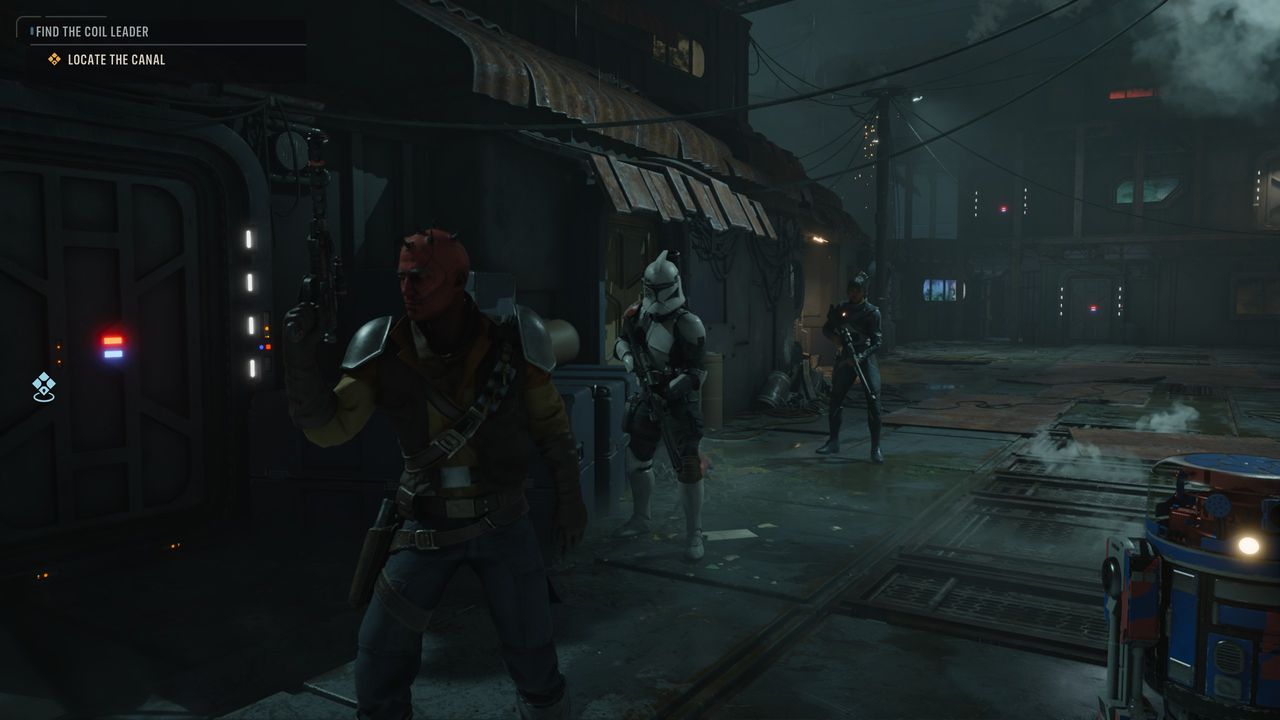 Zero Company squad explores rainy alley