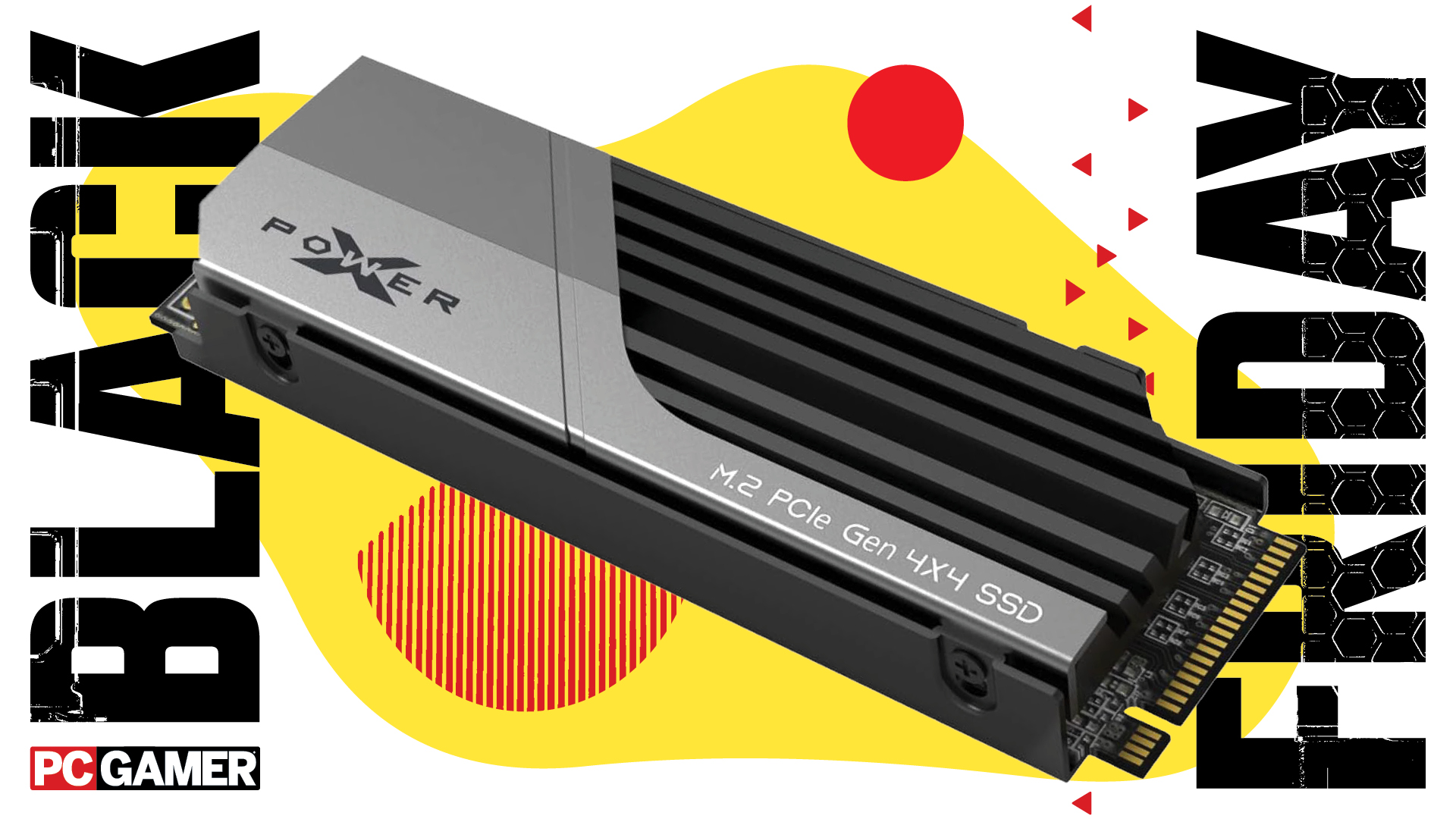 Black Friday listing image with a Silicon Power SSD featured