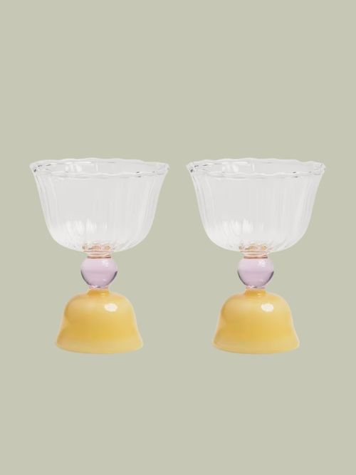 Tulip Caramel Glasses, Set of 2