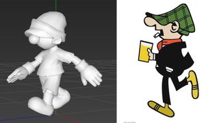 Andy Capp and one of the terrifying 3D Mario renders