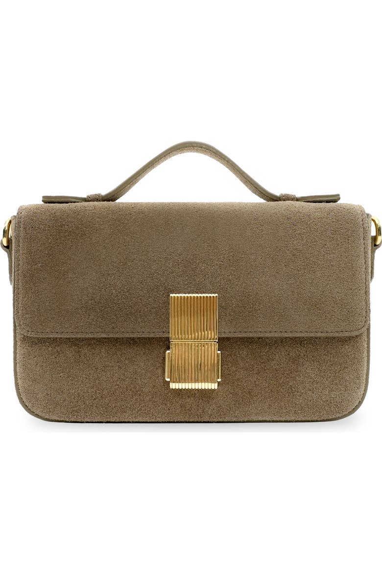 The Flora Top Handle Suede Bag