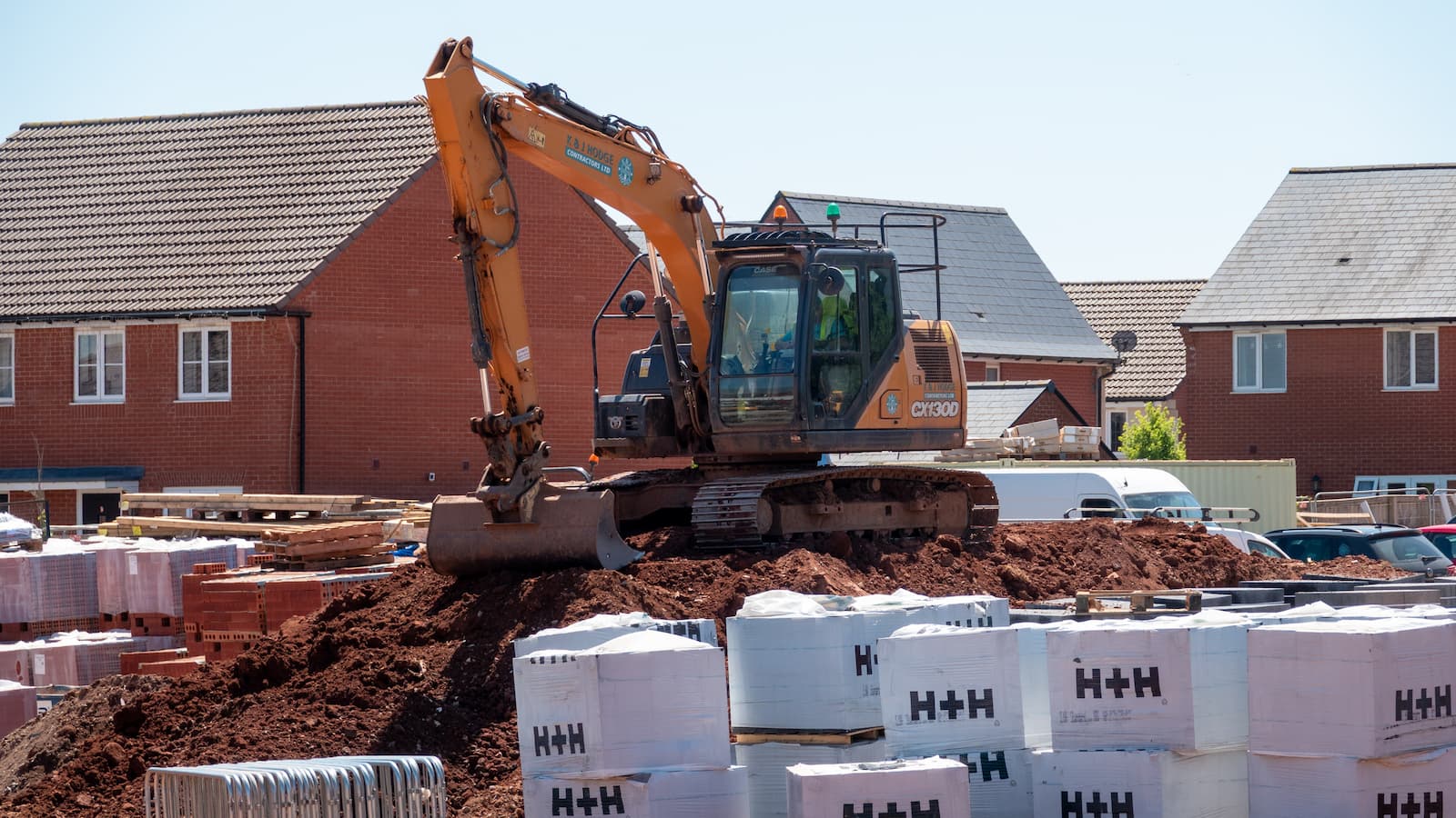 Construction continues on new houses that have been constructed on what was previously also agricultural land on June 06, 2025 in Devon, England