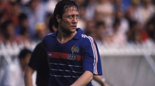 Bernard Lacombe of France looks on during the 1984 UEFA European Championship final