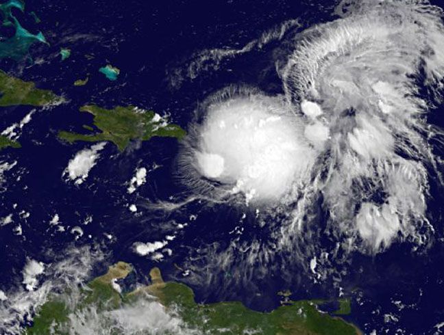 Tropical Storm Gabrielle satellite image