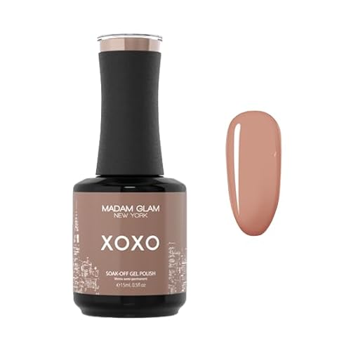 Madam Glam - Soak Off Gel Polish - Sheer Nude Xoxo 15ml I 0.5 Fl Oz - Creamy Brown, Semi-Sheer - Diy Nail Art - Vegan, Cruelty-Free, Hema-Free, 21-Free