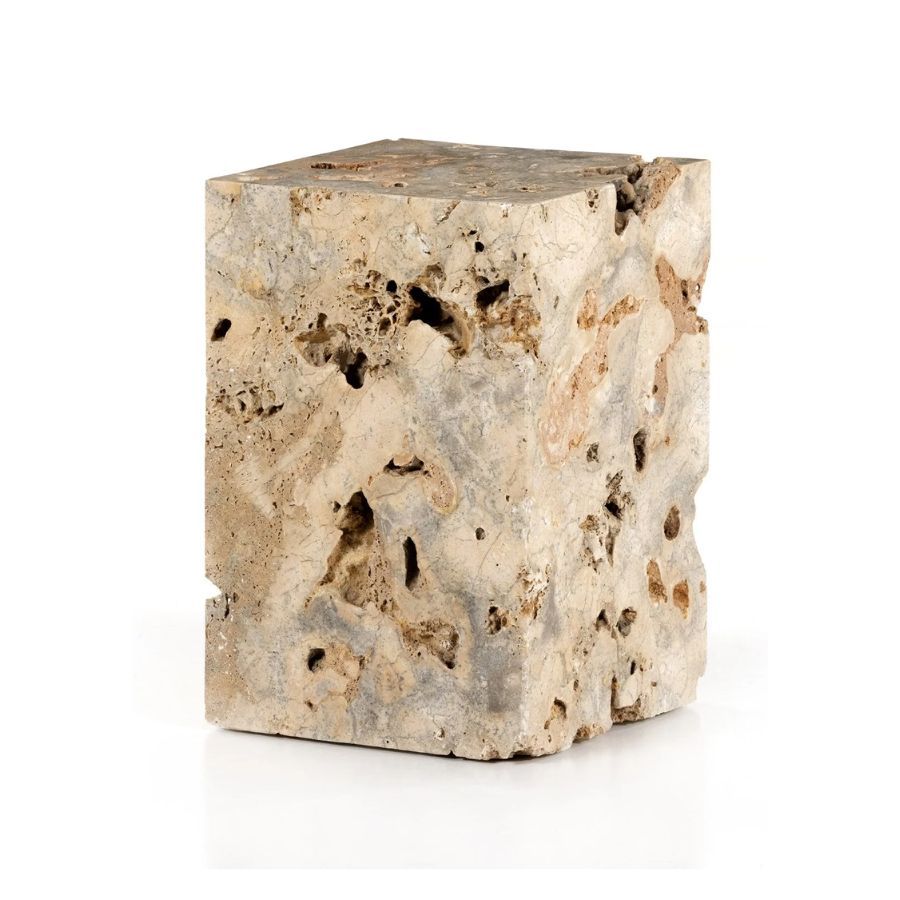 A textured end table