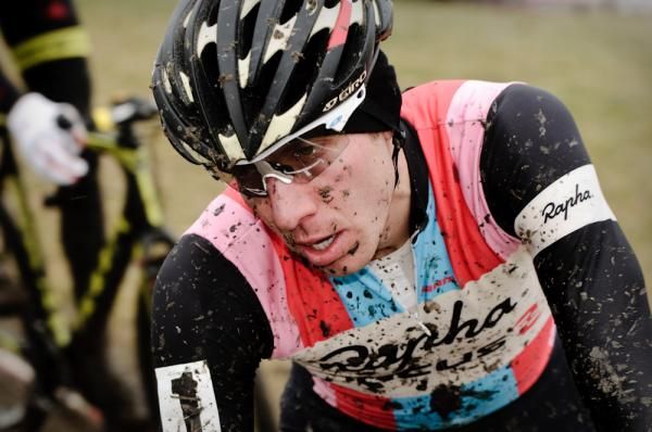 Jeremy Powers (Rapha-Focus)'s face shows the body blows the pair was inflicting on each other