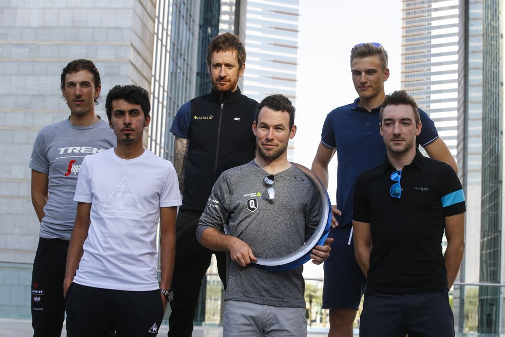 The top riders at the Dubai Tour line up