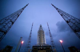 Ariane 5 Carrying Rosetta on the Pad