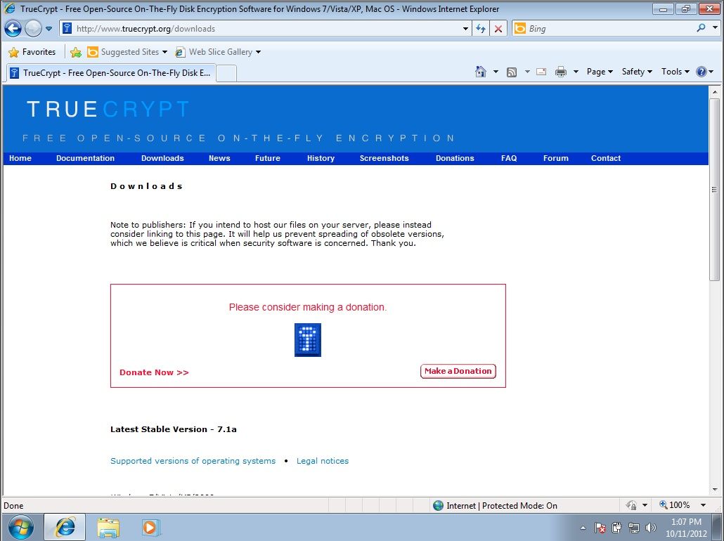 Step 1: Obtaining TrueCrypt