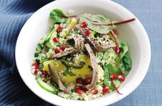 Beef, mint and mango tabbouleh