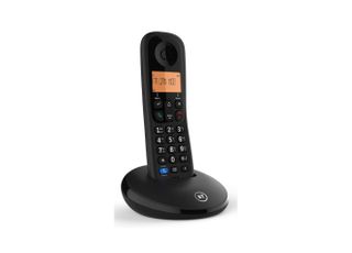 A black BT Everyday cordless landline home phone