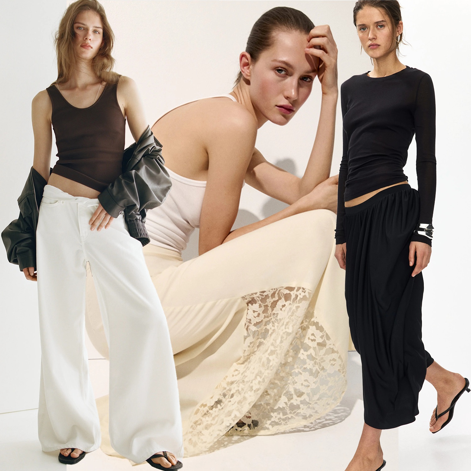 fashion collage of three H&amp;M looks available at Nordstrom 2026