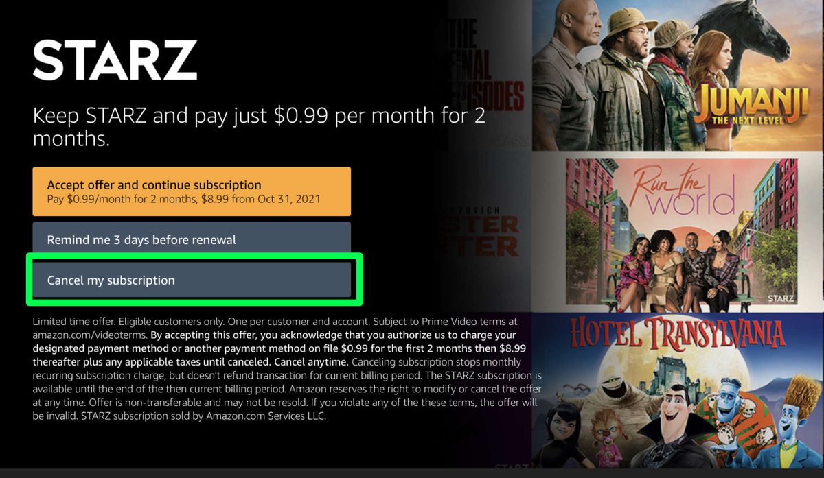 How to cancel Starz on Amazon Tom's Guide