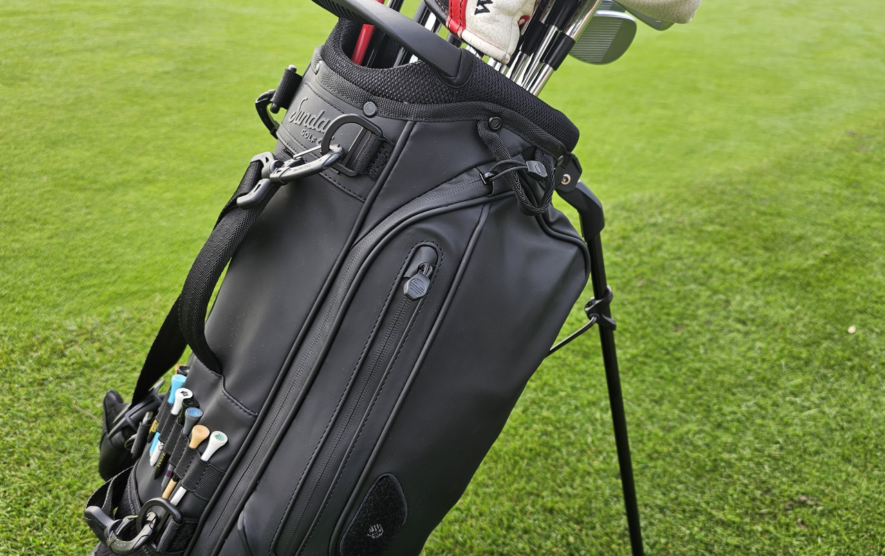 Sunday Golf black leather bag