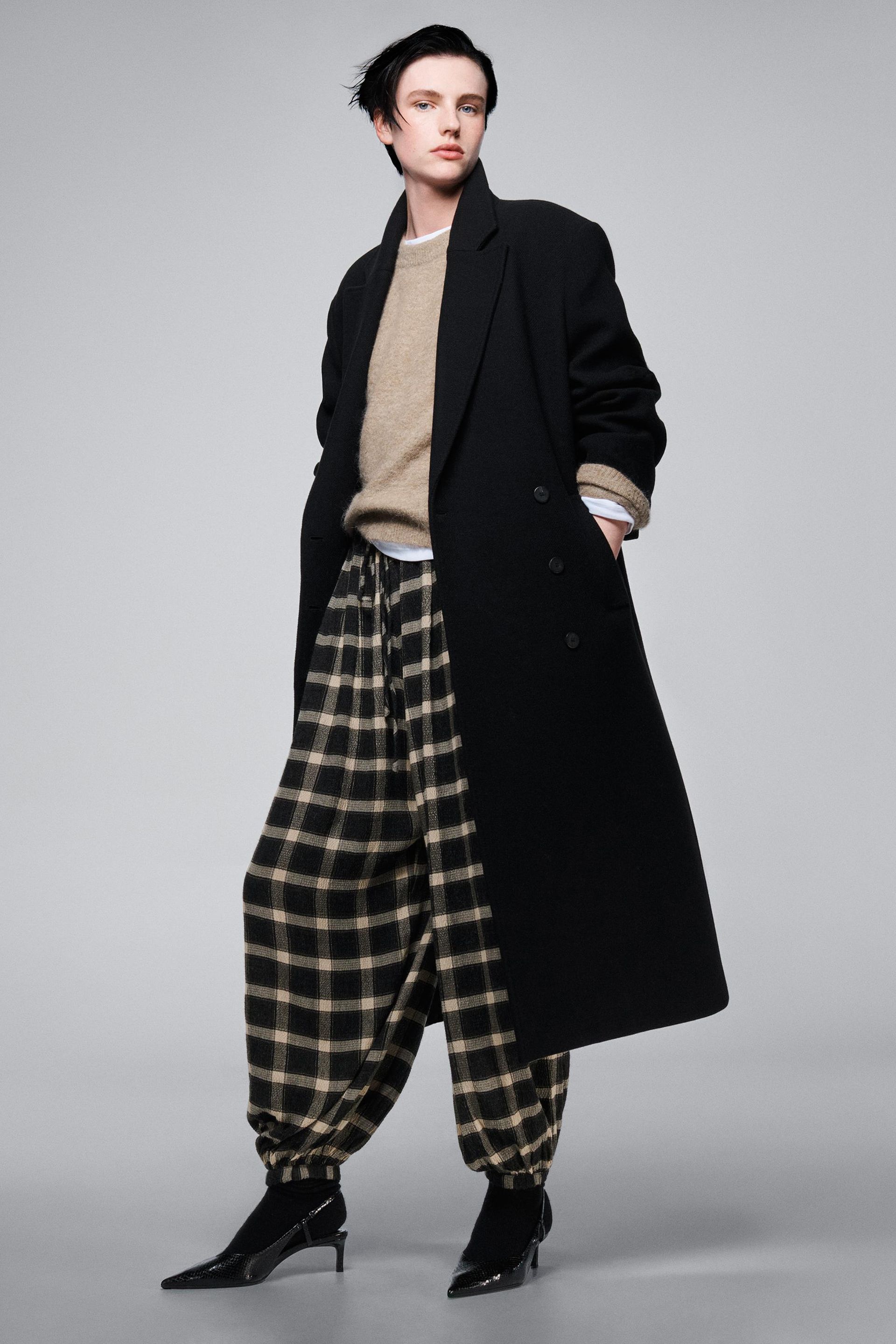 Wool Blend Coat Zw Collection