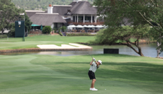 Louis Oosthuizen at the top of his backswing