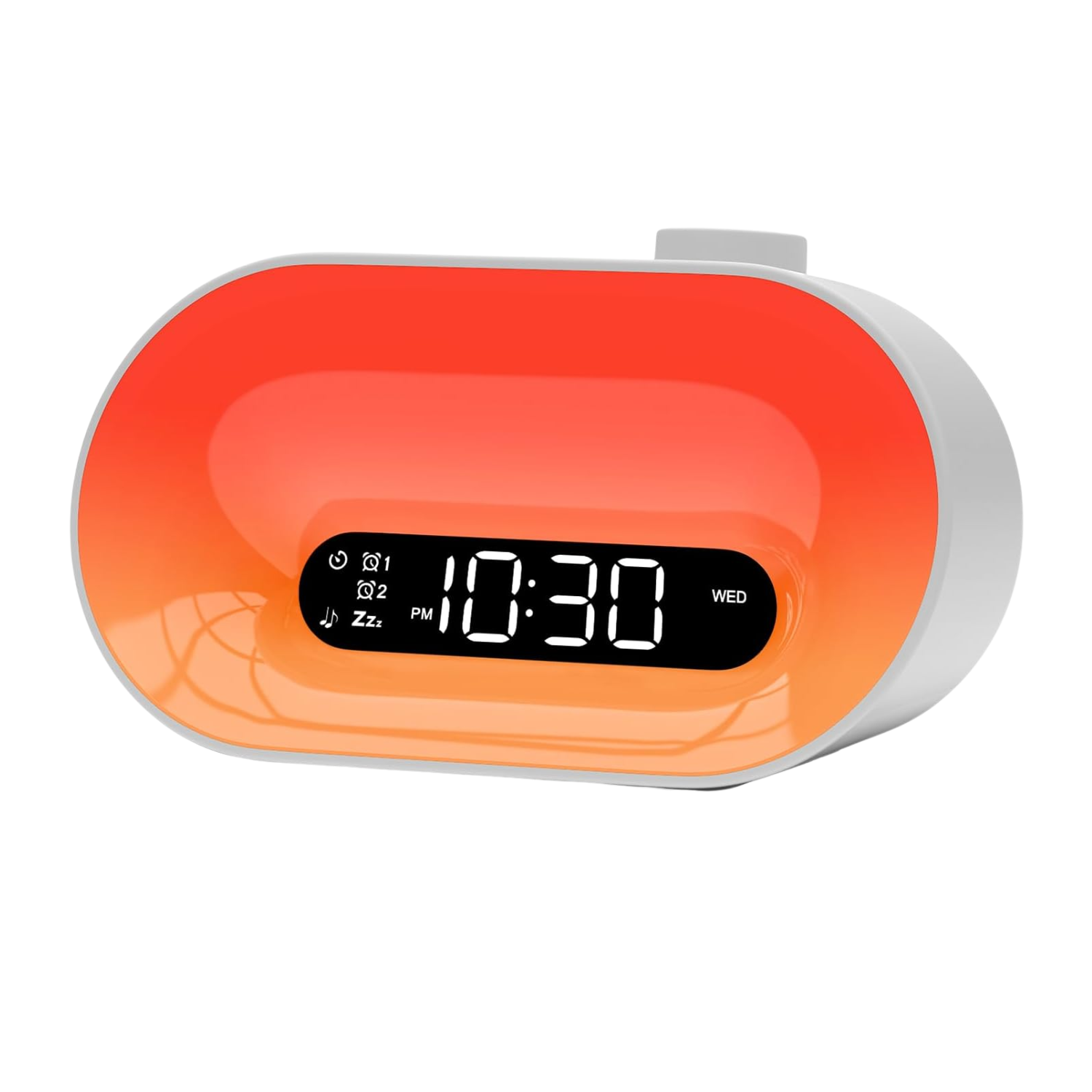 A white sunrise alarm clock
