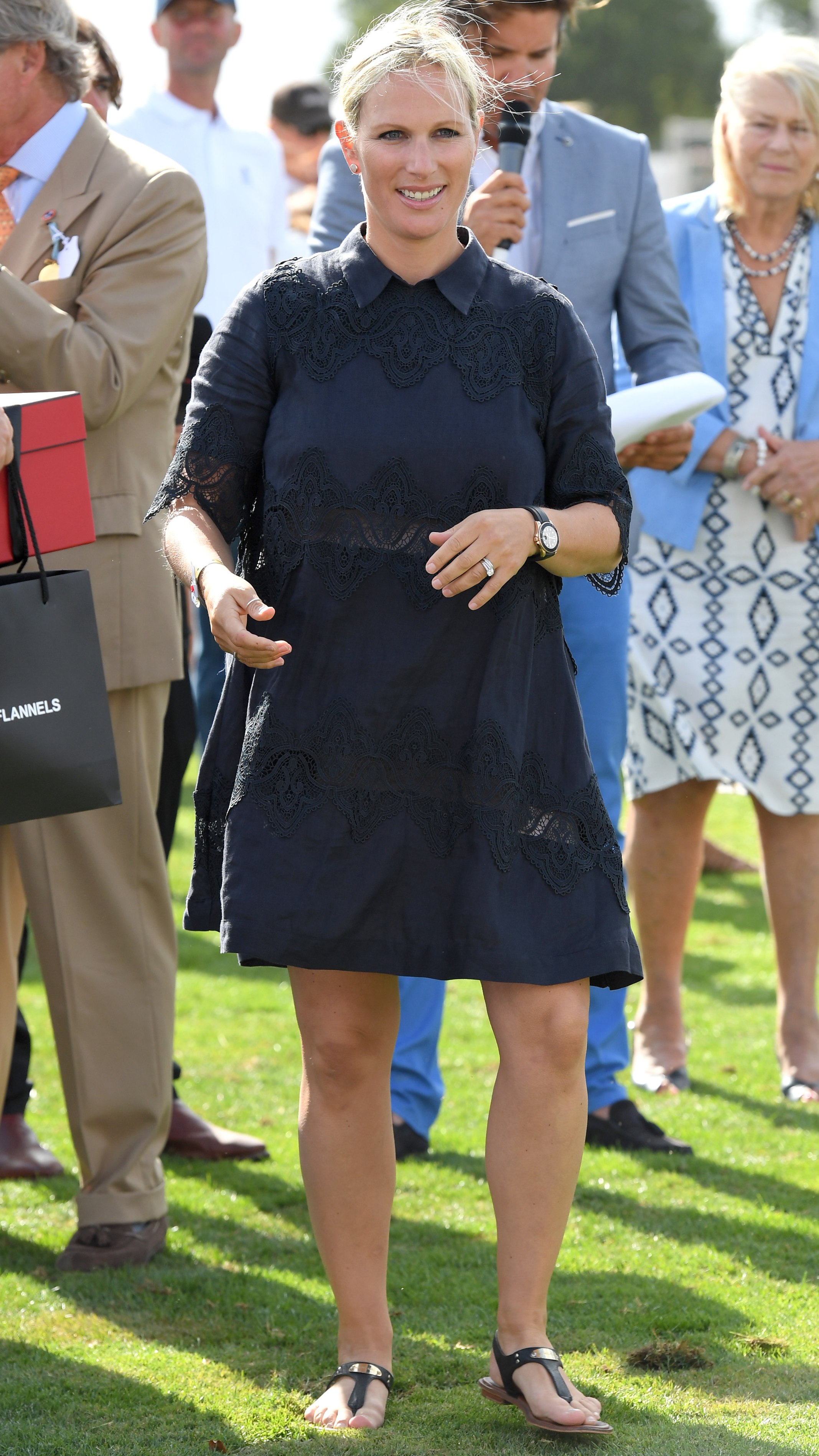 Zara Tindall attends the 2018 International Day Polo at The Royal County of Berkshire Polo Club on July 28, 2018