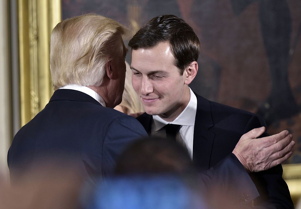 Jared Kushner and President Trump share a moment