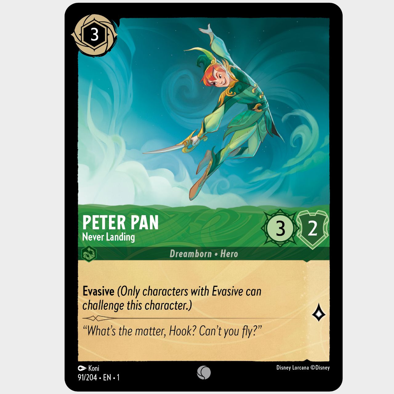 Disney Lorcana cards on a plain background