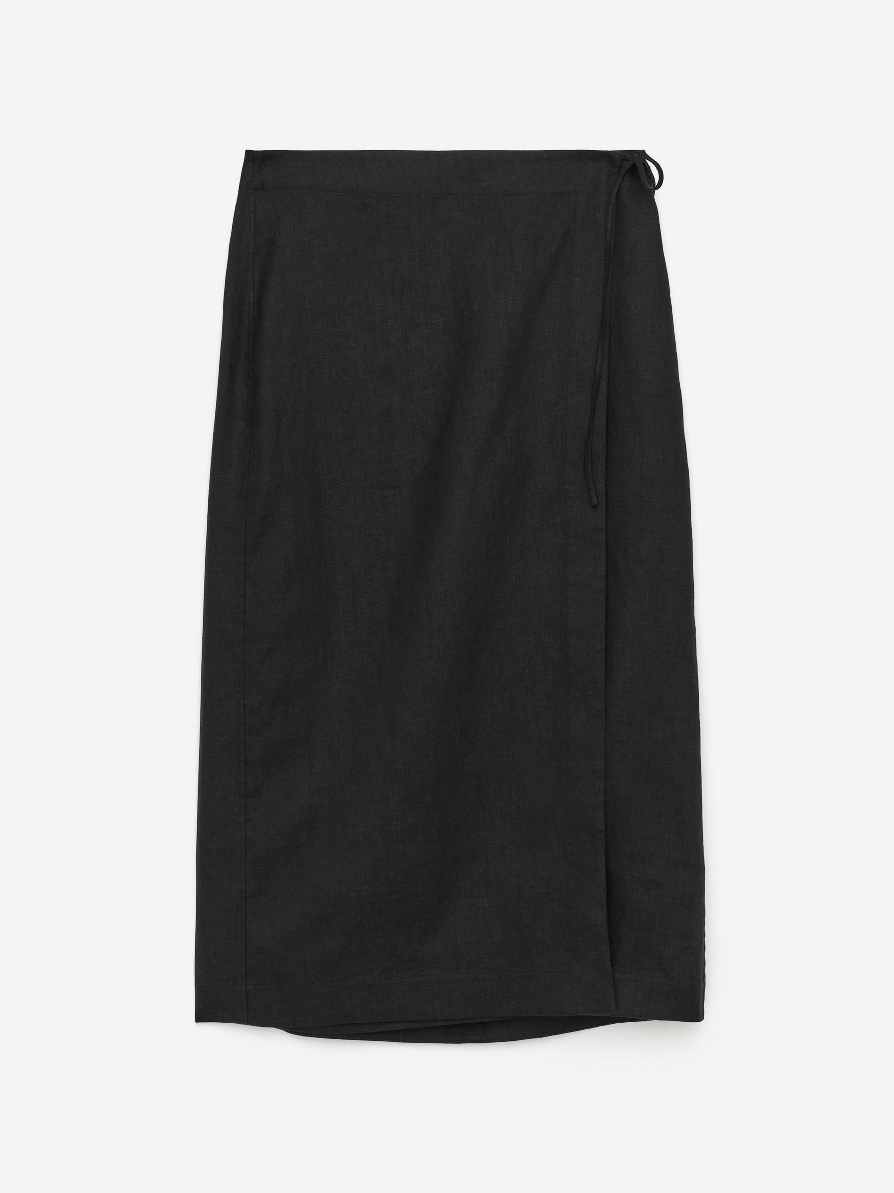 Linen wrap skirt - black - female - Arket GB