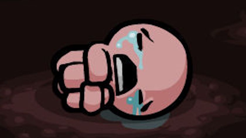 The Binding of Isaac image - Isaac in the fetal position, crying, because Larry Jr won&#039;t stop picking on him