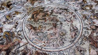 Artisans used colorful, small stones to craft the fourth century A.D. mosaic found in Syria. Photographed on Oct. 12, 2022.