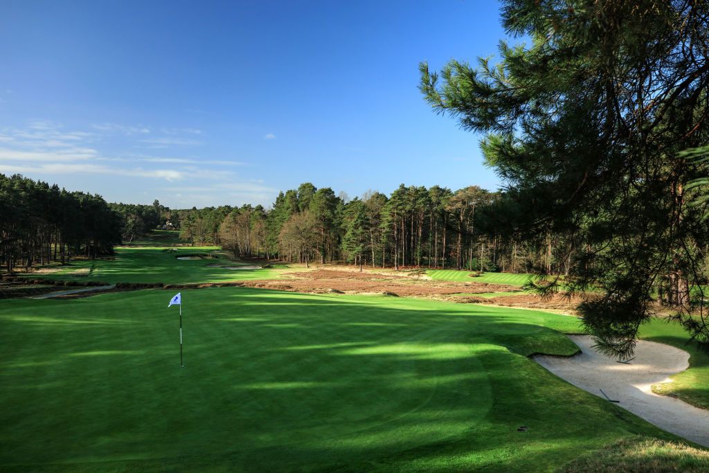 The par-3 4th hole pictured on the Old Course at Sunningdale