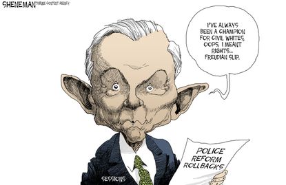 Political Cartoon U.S. Jeff Sessions Civil Rights Attorney General Racism