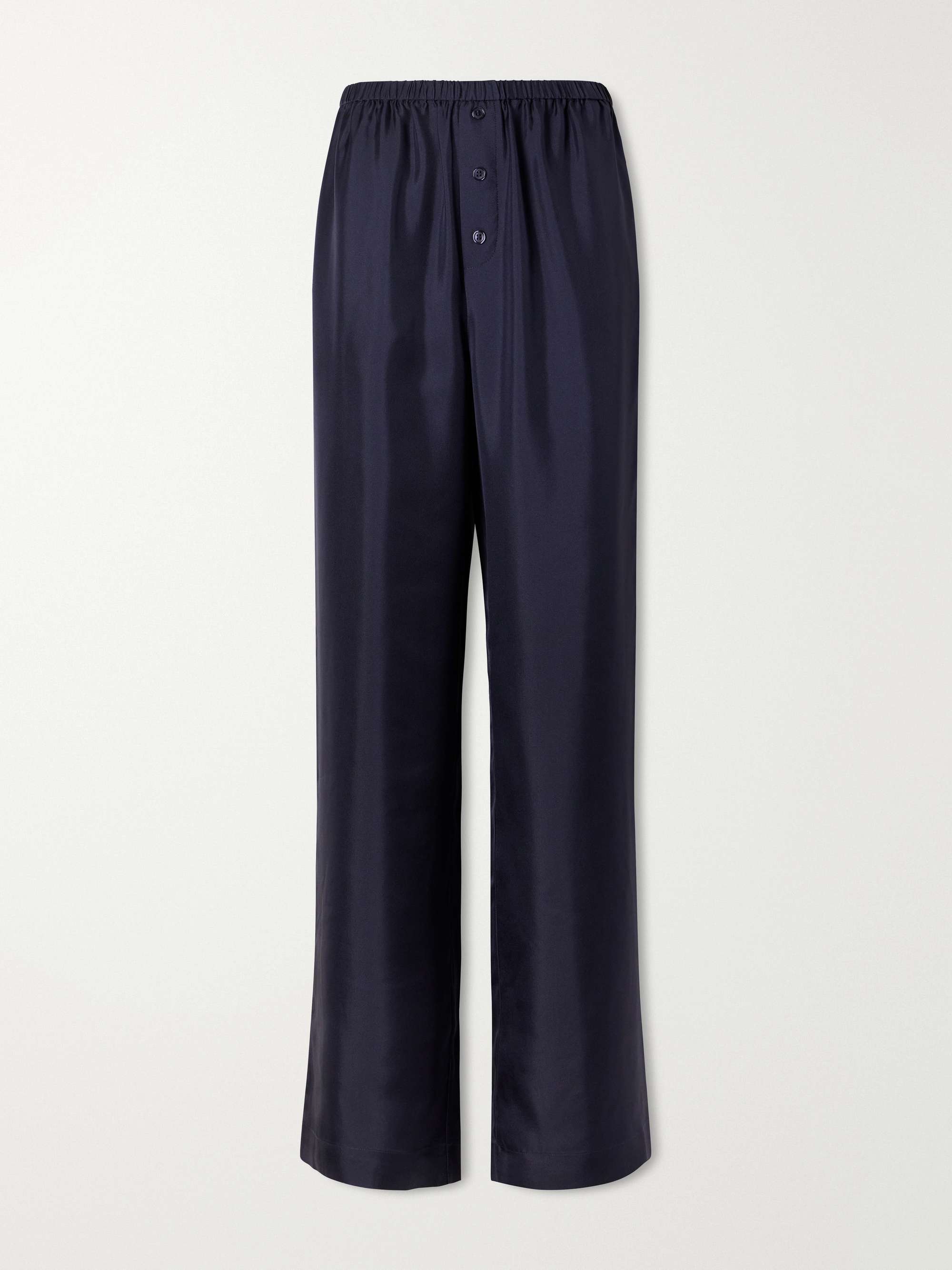 Silk-Satin Wide-Leg Pants