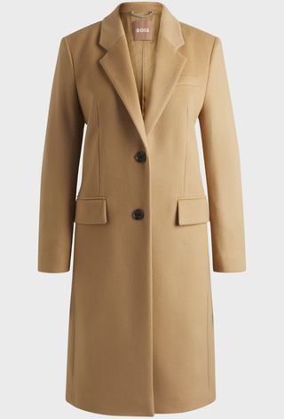 An image of a cashmere coat from Boss.