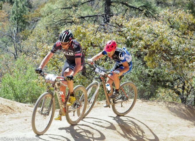 Riders on one of the steepest climbs