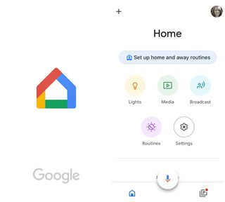 Google Home app view