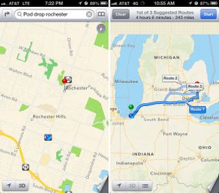 iOS 6 maps route directions
