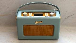 the roberts revival dab radio in duck egg blue