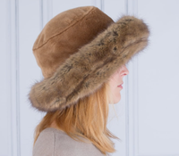 Faux Fur Large Brim Hat In Brown, Whiteley Fischer | $78.87(£79.00)