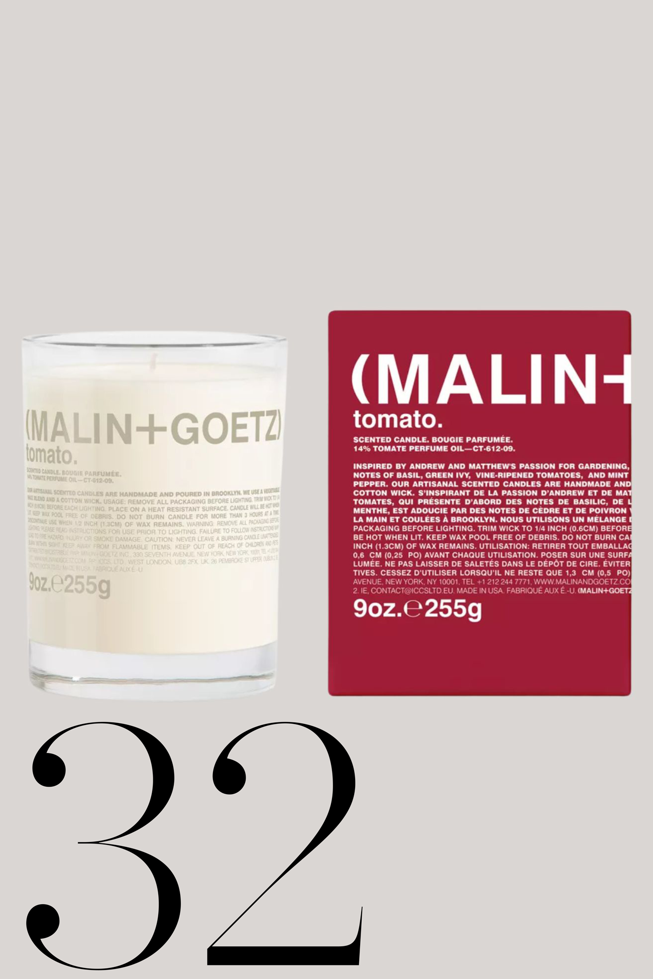 MALIN + GOETZ, Tomato Wax Scented Candle