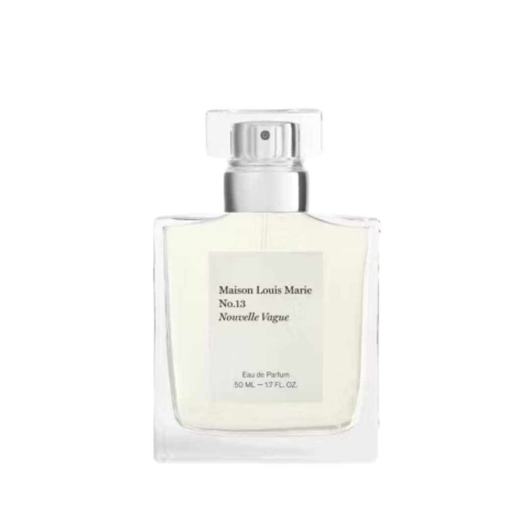 A product shot of the Maison Louis Marie No.13 Nouvelle Vague Eau de Parfum, on a white background