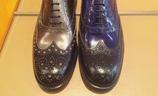 Metallic leather shoes