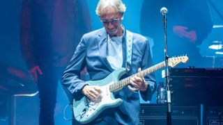 Mike Rutherford of Genesis performs on stage "The Last Domino Tour" at The SSE Hydro on October 07, 2021 in Glasgow, Scotland.