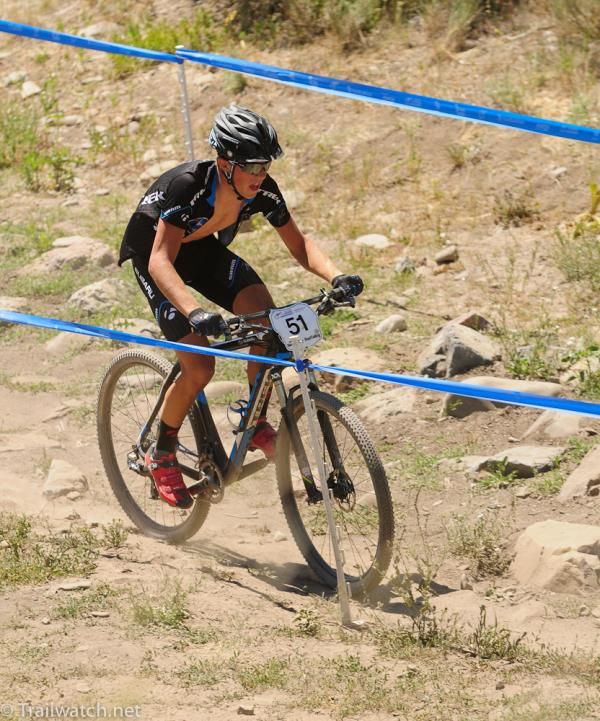Russell Finsterwald (Subaru Trek) heading out on his last lap