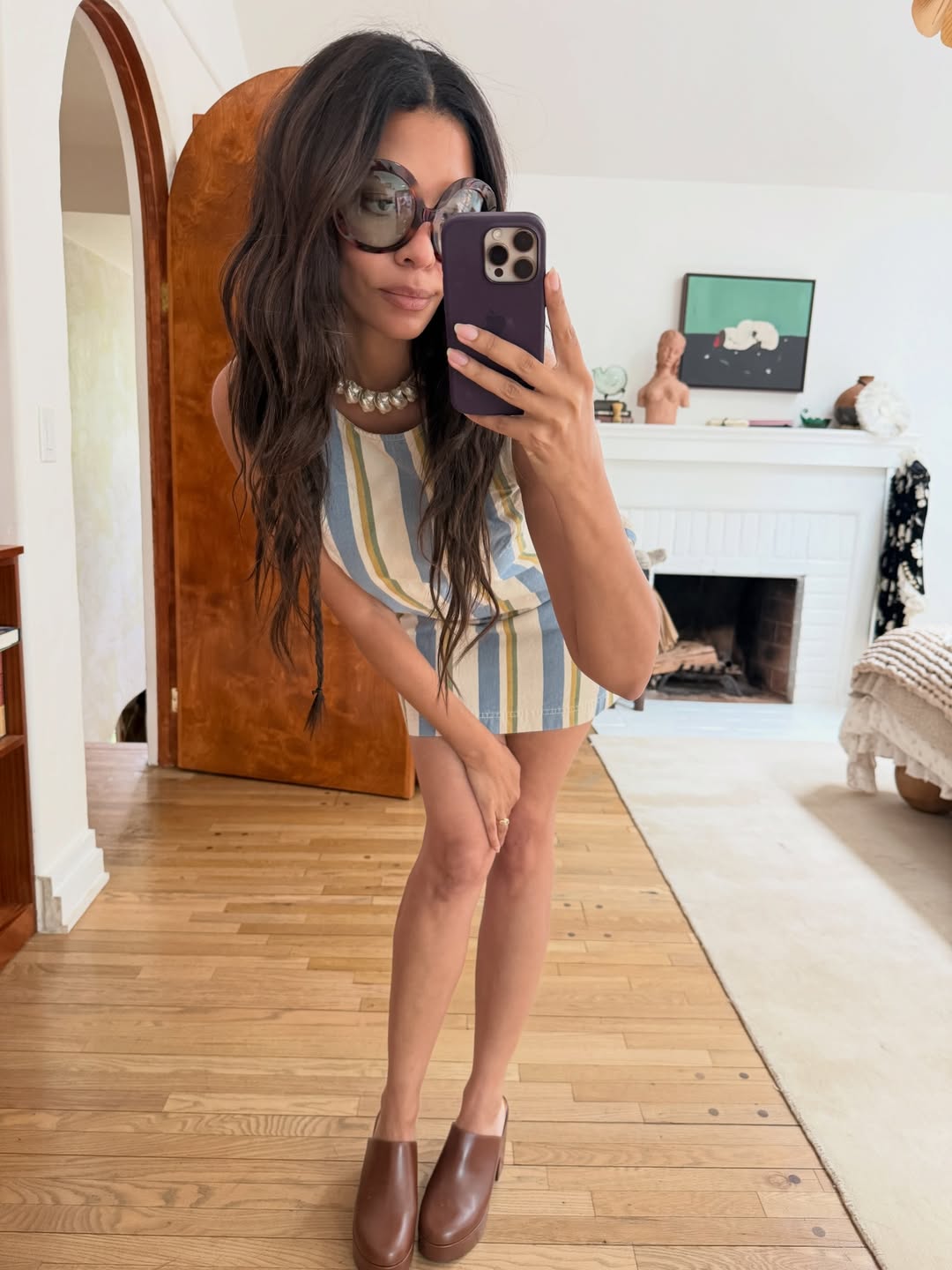 Aurora James round sunglasses