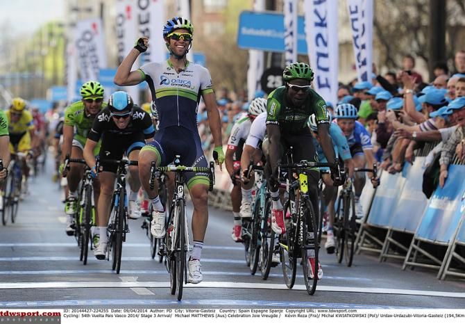 Michael Matthews (Orica GreenEdge) wins stage 3 of Vuelta al Pais Vasco